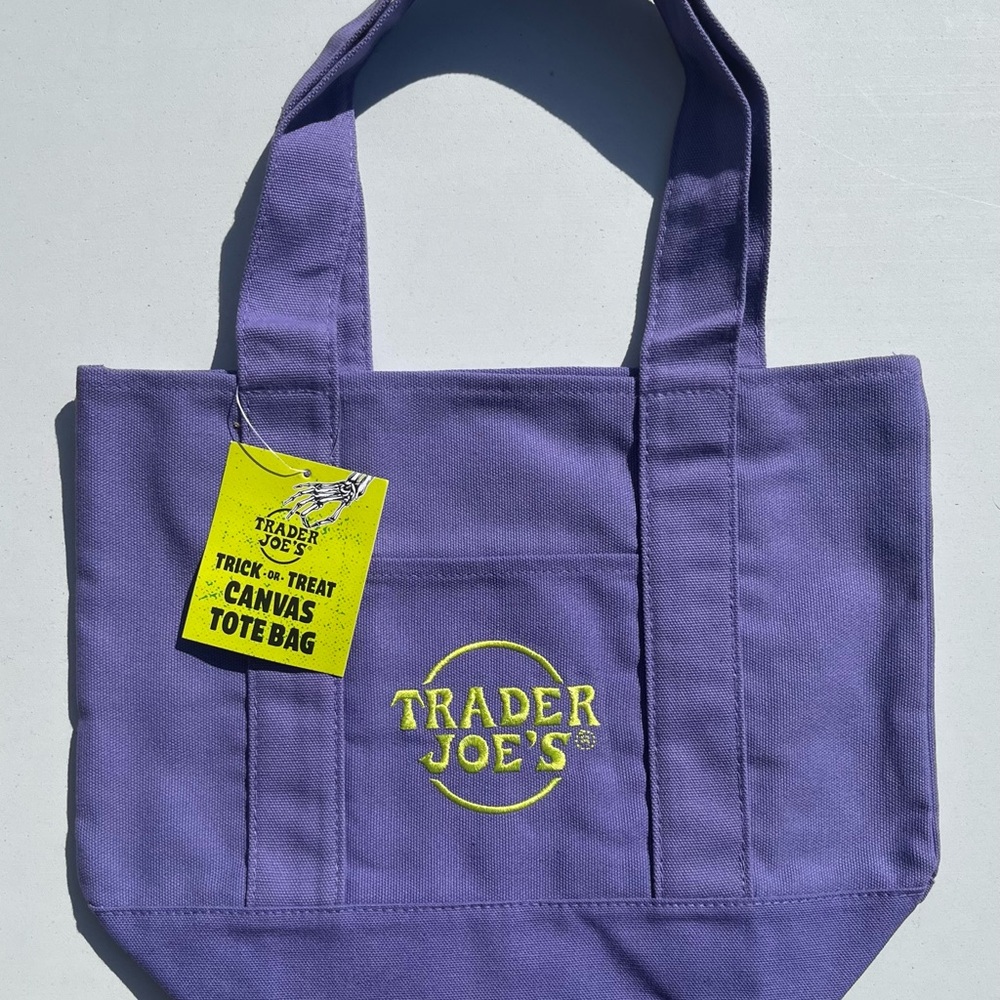 Trader Joe’s Purple Mini Canvas Halloween Tote Bag